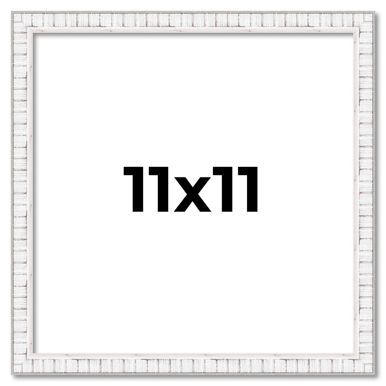 Square Textured White Picture Frame - UV Acrylic, Foam Board Backing, Hanging Hardware